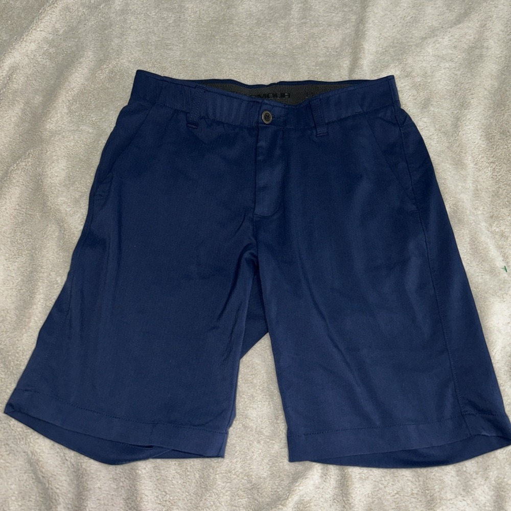 Under Armour Golf Shorts Blue Performance Stretch Flat Front Mens Size 30 x 9"